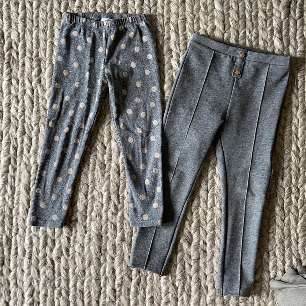Zara Lot of 2 Grey Polka Dot Gray Pants